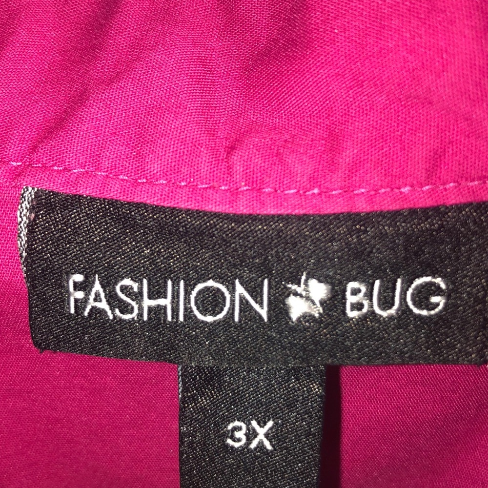 Button Down Ruffle Fuchsia Sleeveless Blouse - Picture 5 of 5